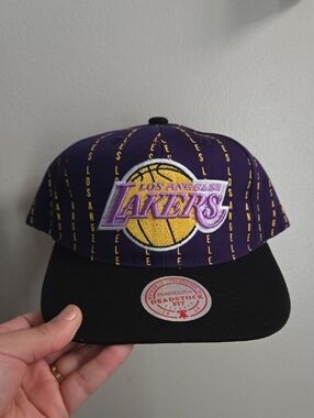 Mitchell & Ness Los Angeles Lakers Pinstripe Deadstock Snapback Hat Cap